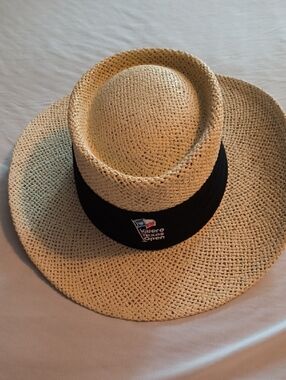 Texas Open Straw Sun Hat with Black Band - Natural S/M